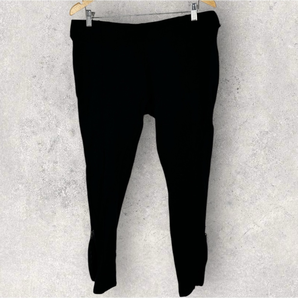 Nordstrom Black Front Seam Ankle‎ Zipper Leggings Pull On Womens Size XL Stretch